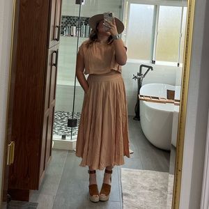 Mable tan maxi skirt